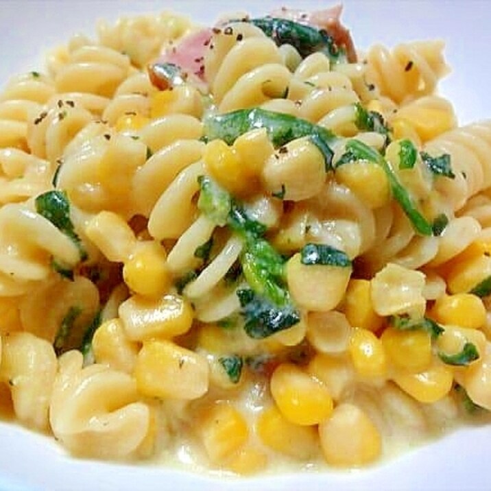 豆乳を使ったコーンクリームパスタ レシピ 作り方 By デラみーやん 楽天レシピ